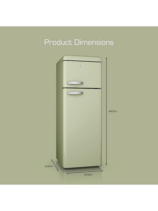 Swan SR11010GNE Retro Green Top Mounted Fridge Freezer 208L - Image 6